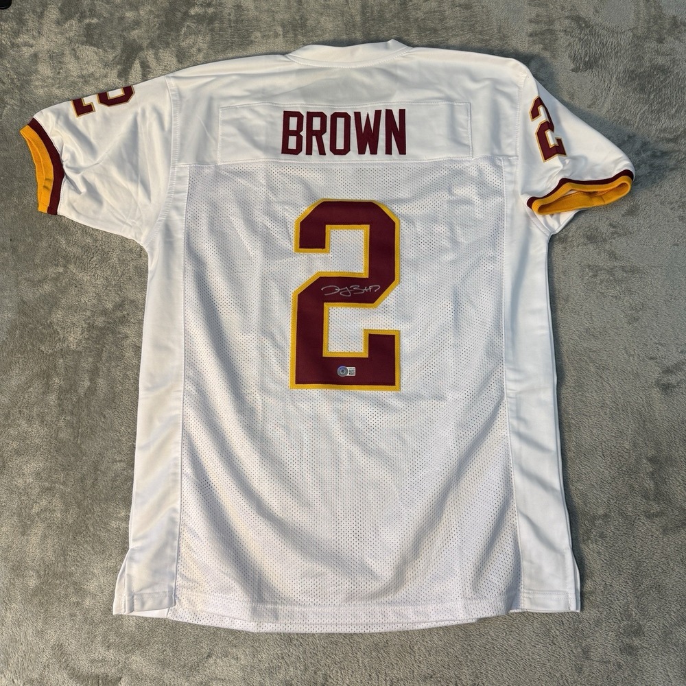 Autographed Troy Brown Signed Jersey Washington Custom Throwback Beckett COA XL